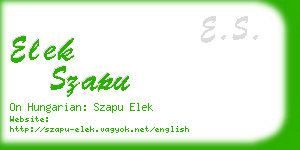 elek szapu business card